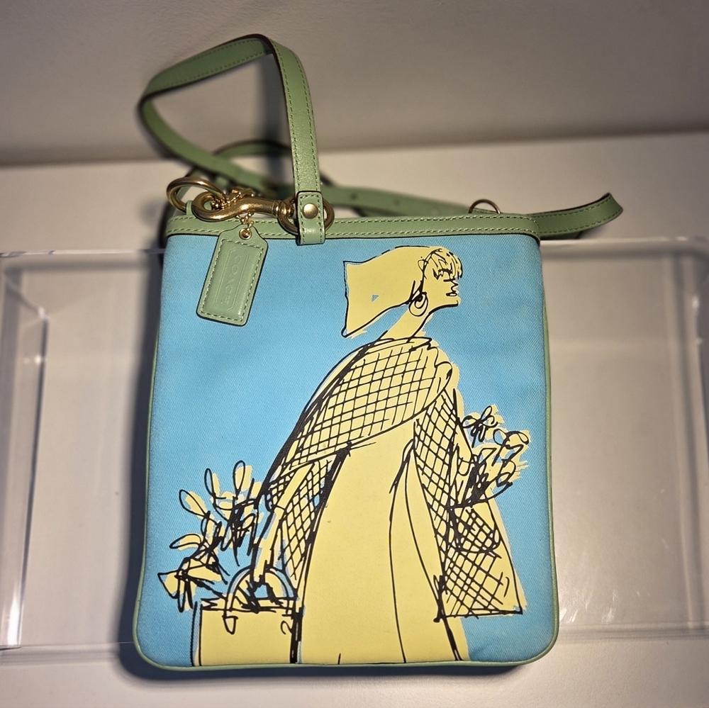 Coach Blue and Green Crossbody Bag